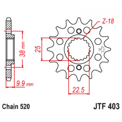 Pinion JT (fata) JTF403  15 dinti - BMW G450X Pinion JT (fata) JTF403  15 dinti - BMW G450X