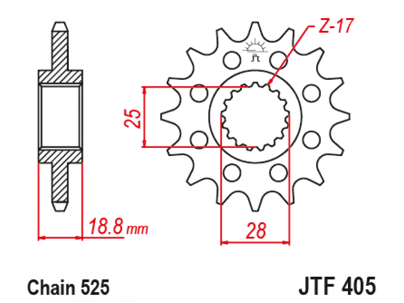Pinion JT (fata) JTF405  19 dinti - BMW F800R