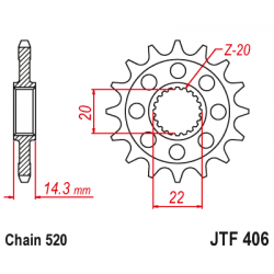 Pinion JT (fata) JTF406  16 dinti - BMW G 310GS / G 310R '16- Pinion JT (fata) JTF406  16 dinti - BMW G 310GS / G 310R '16-