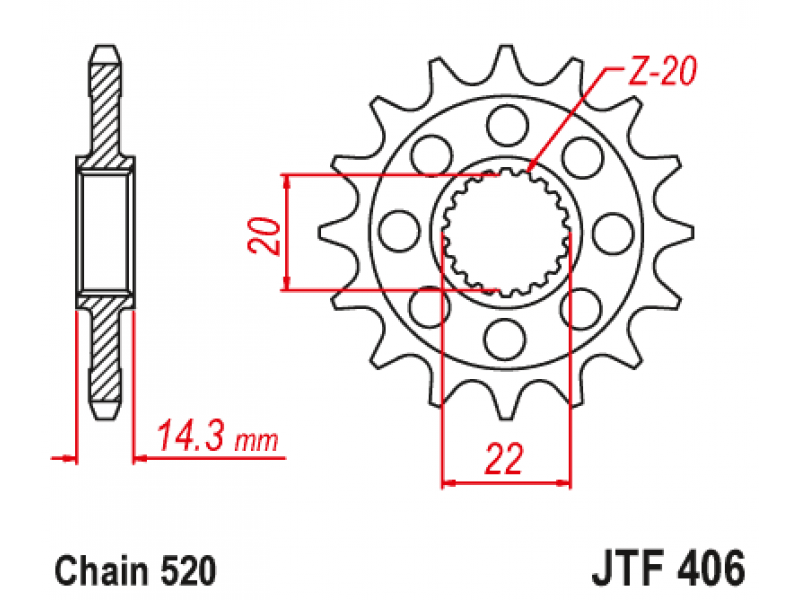 Pinion JT (fata) JTF406  16 dinti - BMW G 310GS / G 310R '16-
