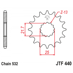 Pinion JT (fata) JTF440  15 dinti - GSX1100/R'87-/RF900RR'94- Pinion JT (fata) JTF440  15 dinti - GSX1100/R'87-/RF900RR'94-