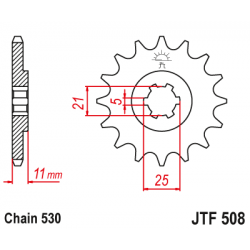 Pinion JT (fata) JTF508  16 dinti - KH400/500 2-Takt Pinion JT (fata) JTF508  16 dinti - KH400/500 2-Takt
