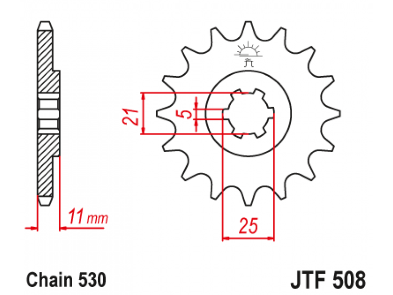 Pinion JT (fata) JTF508  16 dinti - KH400/500 2-Takt