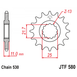 Pinion JT (fata) JTF580  15 dinti - FZ6 Fazer  . Pinion JT (fata) JTF580  15 dinti - FZ6 Fazer  .