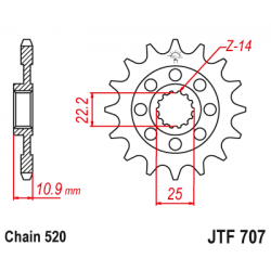 Pinion JT (fata) JTF707  15 dinti - Aprilia RXV/SXV Pinion JT (fata) JTF707  15 dinti - Aprilia RXV/SXV