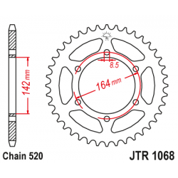 Pinion JT (spate) JTR1068 46 dinti - Hyosung GT250 Pinion JT (spate) JTR1068 46 dinti - Hyosung GT250