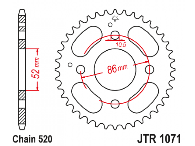 Pinion JT (spate) JTR1071 30 dinti - Kymco MXer 50/150