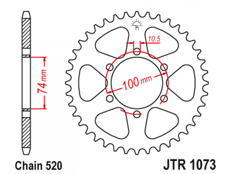 Pinion JT (spate) JTR1073 46 dinti - Hyosung GV250