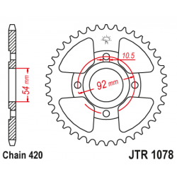 Pinion JT (spate) JTR1078 47 dinti - TZR50 '89-07 Pinion JT (spate) JTR1078 47 dinti - TZR50 '89-07