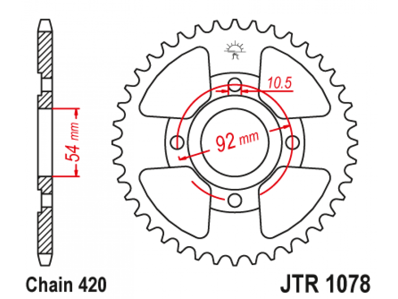 Pinion JT (spate) JTR1078 47 dinti - TZR50 '89-07 Pinion JT (spate) JTR1078 47 dinti - TZR50 '89-07