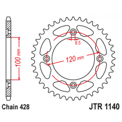 Pinion JT (spate) JTR1140 50 dinti - Beta 125 RR '11-14 Pinion JT (spate) JTR1140 50 dinti - Beta 125 RR '11-14