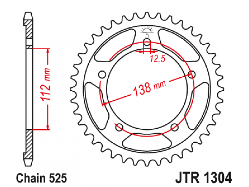 Pinion JT (spate) JTR1304 42 dinti - CB600'99/CBR900'96-/VT750DC