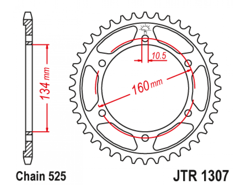 Pinion JT (spate) JTR1307 46 dinti - CBR600F'01-03/CBR600RR'03- Pinion JT (spate) JTR1307 46 dinti - CBR600F'01-03/CBR600RR'03-