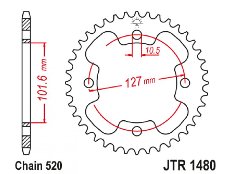 Pinion JT (spate) JTR1480 38 dinti - Polaris Predator/Outlaw