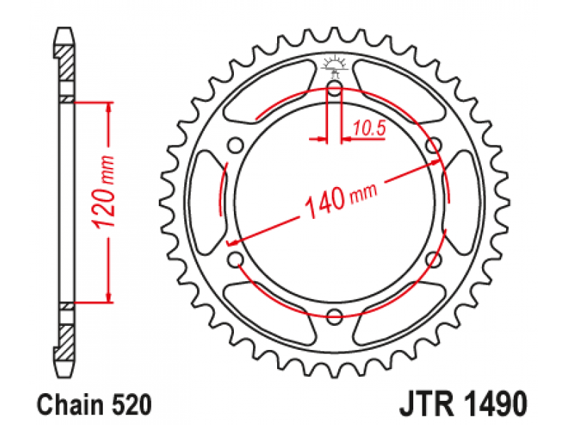 Pinion JT (spate) JTR1490 42 dinti - EN500C '99 Pinion JT (spate) JTR1490 42 dinti - EN500C '99