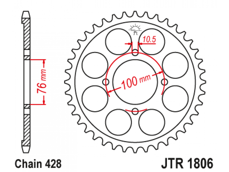 Pinion JT (spate) JTR1806 56 dinti - VL125LC '00- Intruder Pinion JT (spate) JTR1806 56 dinti - VL125LC '00- Intruder
