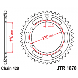 Pinion JT (spate) JTR1870 44 dinti - YBR250'07- Pinion JT (spate) JTR1870 44 dinti - YBR250'07-
