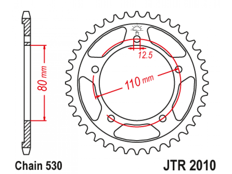 Pinion JT (spate) JTR2010 45 dinti - Triumph Trophy1200