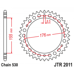 Pinion JT (spate) JTR2011 42 dinti - Triumph SpeedTriple'02-/Dayt Pinion JT (spate) JTR2011 42 dinti - Triumph SpeedTriple'02-/Dayt