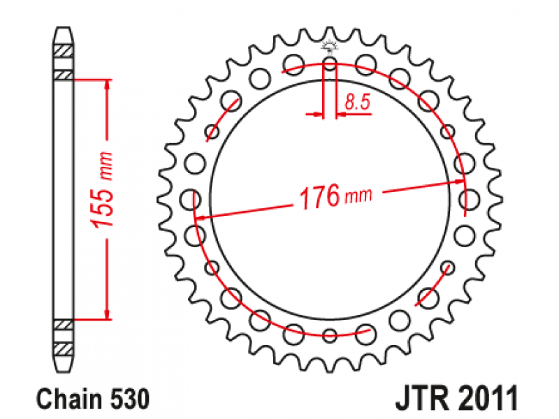 Pinion JT (spate) JTR2011 43 dinti - Triumph SpdTrp/Dayt/Sprint