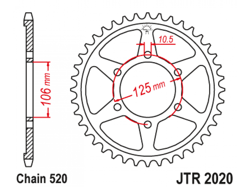 Pinion JT (spate) JTR2020 41 dinti - Triumph 900 '16- Pinion JT (spate) JTR2020 41 dinti - Triumph 900 '16-