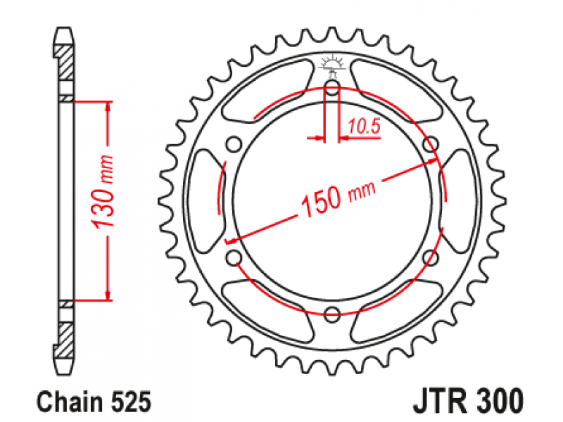 Pinion JT (spate) JTR300 46 dinti - FZ8 '10- Pinion JT (spate) JTR300 46 dinti - FZ8 '10-