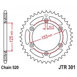 Pinion JT (spate) JTR301 48 dinti - XR600R '91-00 Pinion JT (spate) JTR301 48 dinti - XR600R '91-00