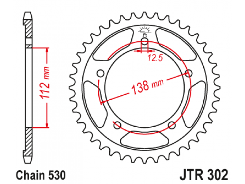 Pinion JT (spate) JTR302 42 dinti - CBR900RR '92-94 Pinion JT (spate) JTR302 42 dinti - CBR900RR '92-94