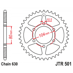 Pinion JT (spate) JTR501 35 dinti - Z1000MK2 Pinion JT (spate) JTR501 35 dinti - Z1000MK2