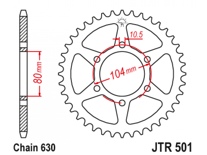 Pinion JT (spate) JTR501 41 dinti - Z1000J/1100GP/1000R Pinion JT (spate) JTR501 41 dinti - Z1000J/1100GP/1000R