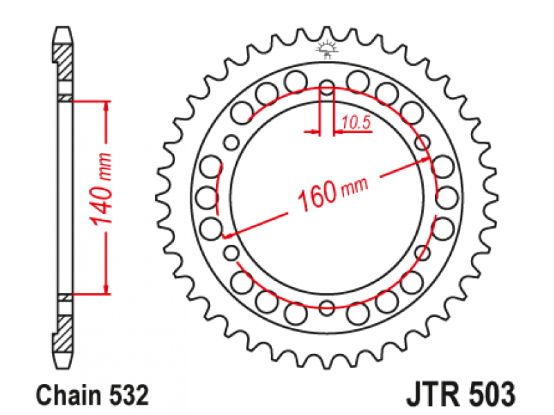 Pinion JT (spate) JTR503 45 dinti - ZX10 Pinion JT (spate) JTR503 45 dinti - ZX10