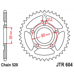Pinion JT (spate) JTR604 40 dinti - CRM125 Pinion JT (spate) JTR604 40 dinti - CRM125