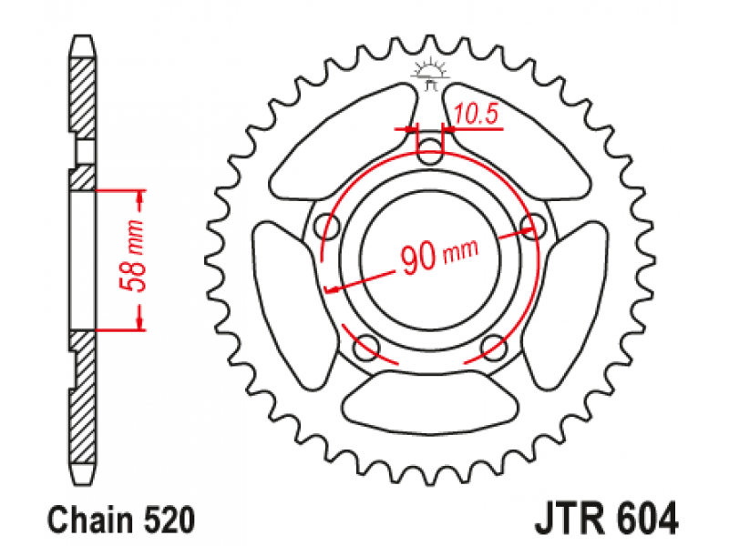 Pinion JT (spate) JTR604 40 dinti - CRM125 Pinion JT (spate) JTR604 40 dinti - CRM125