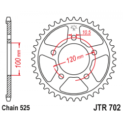 Pinion JT (spate) JTR702 40 dinti - RSV1000R'06-08/Tuono'06- Pinion JT (spate) JTR702 40 dinti - RSV1000R'06-08/Tuono'06-