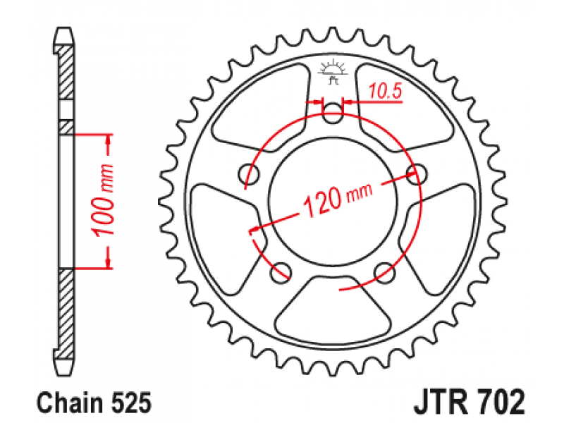Pinion JT (spate) JTR702 42 dinti - RSV Mille-'03/Tuono 1000 Pinion JT (spate) JTR702 42 dinti - RSV Mille-'03/Tuono 1000
