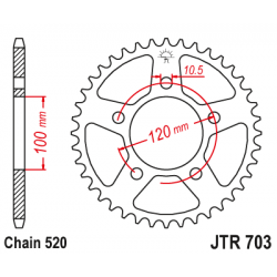 Pinion JT (spate) JTR703 47 dinti - BMW G650 Xmoto Pinion JT (spate) JTR703 47 dinti - BMW G650 Xmoto