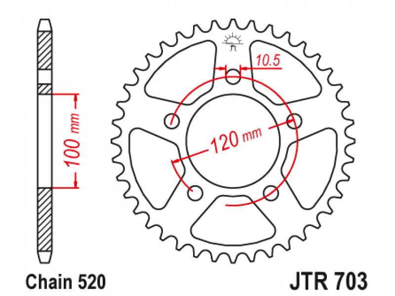 Pinion JT (spate) JTR703 47 dinti - BMW G650 Xmoto Pinion JT (spate) JTR703 47 dinti - BMW G650 Xmoto