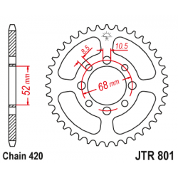 Pinion JT (spate) JTR801 32 dinti - RV 50 ungedrosselt Pinion JT (spate) JTR801 32 dinti - RV 50 ungedrosselt