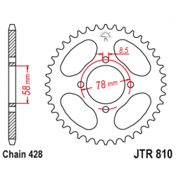 Pinion JT (spate) JTR810 47 dinti - Hyosung GV125/XRX125 Pinion JT (spate) JTR810 47 dinti - Hyosung GV125/XRX125
