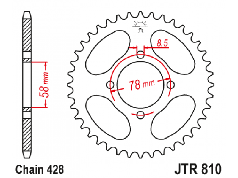 Pinion JT (spate) JTR810 43 dinti - GS125 / GN125 / XRX125