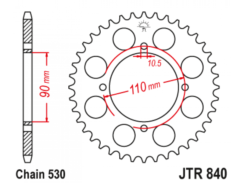 Pinion JT (spate) JTR840 38 dinti - XS400DOHC Pinion JT (spate) JTR840 38 dinti - XS400DOHC
