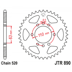 Pinion JT (spate) JTR890 42 dinti - KTM Duke 200'14- Pinion JT (spate) JTR890 42 dinti - KTM Duke 200'14-