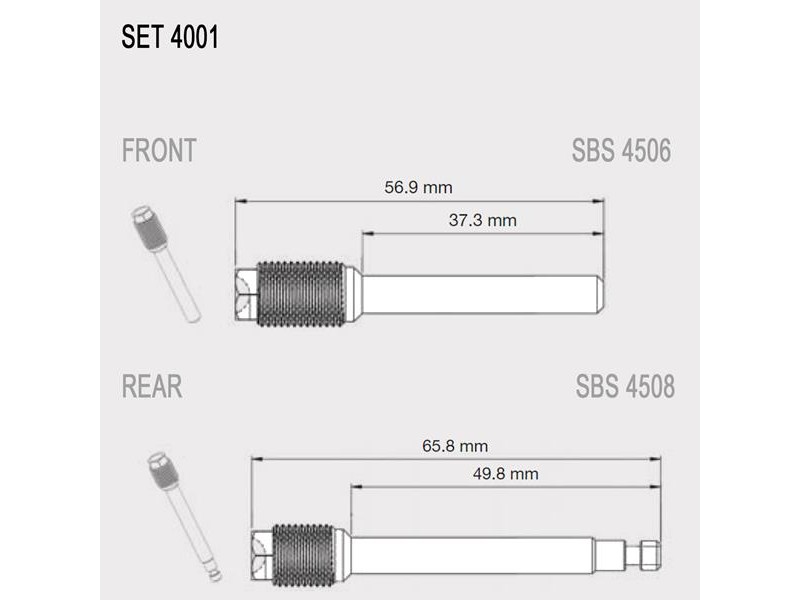 Sbs - Set Bolturi Etrier (Fata / Spate) 4001 Sbs - Set Bolturi Etrier (Fata / Spate) 4001