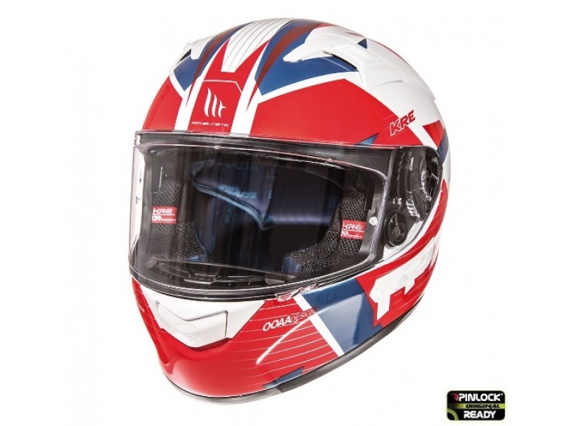 Casca integrala motociclete MT KRE SV RAD alb/rosu/albastru lucios (fibra sticla) - cu ochelari soare integrati Casca integrala motociclete MT KRE SV RAD alb/rosu/albastru lucios (fibra sticla) - cu ochelari soare integrati