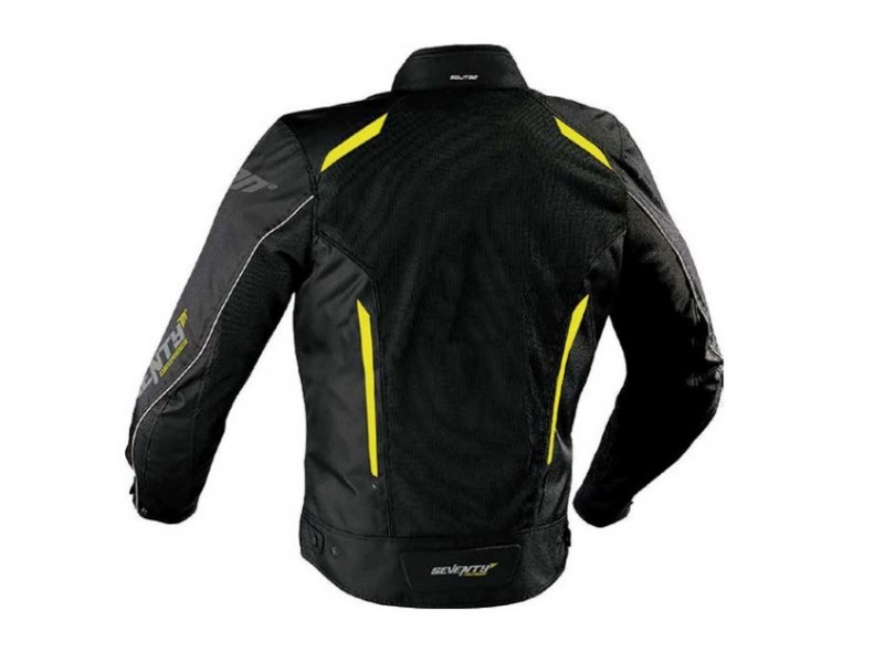Geaca (jacheta) motociclete barbati Touring vara Seventy model SD-JT32 culoare: negru/galben fluor