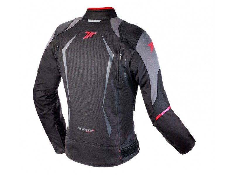Geaca (jacheta) motociclete femei Racing Seventy vara/iarna model SD-JR49 culoare: negru/rosu