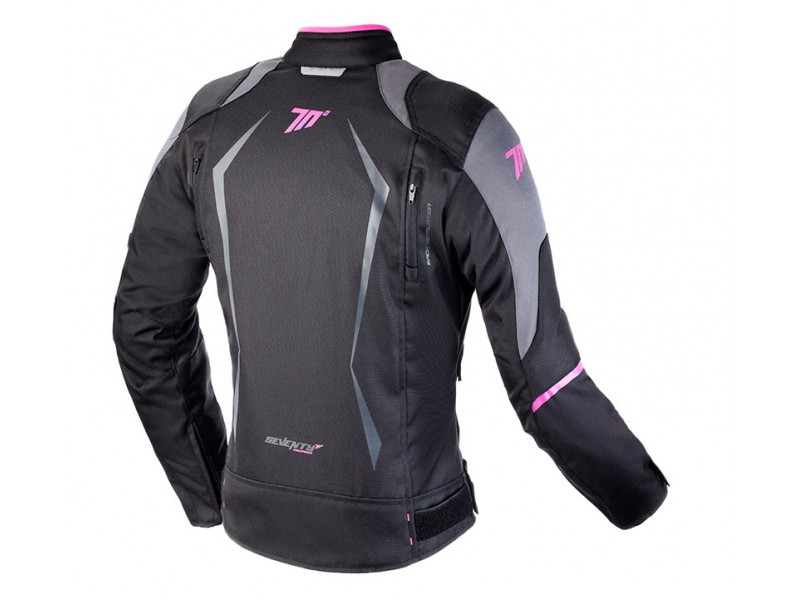 Geaca (jacheta) motociclete femei Racing Seventy vara/iarna model SD-JR49 culoare: negru/roz