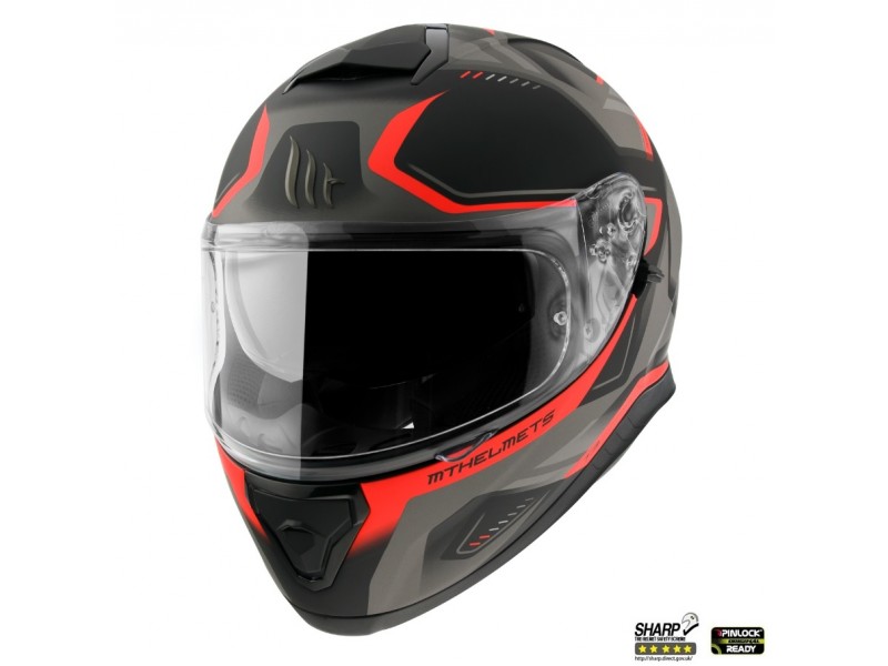 Casca integrala MT Thunder III SV Turbine C4 portocaliu fluor mat (ochelari soare integrati)