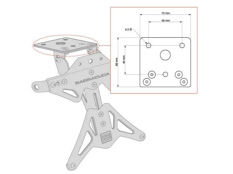 Suport de numar Barracuda universal reglabil