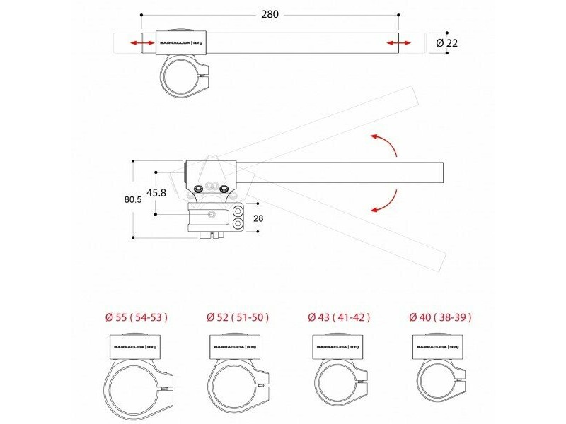 Set semighidon CLIP ON BARRACUDA